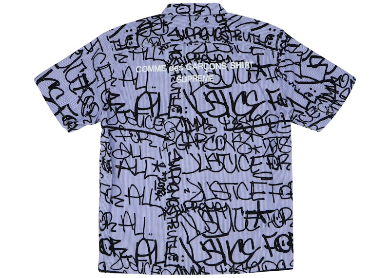 Supreme Comme des Garcons SHIRT Graphic S/S Shirt Blue Stripe