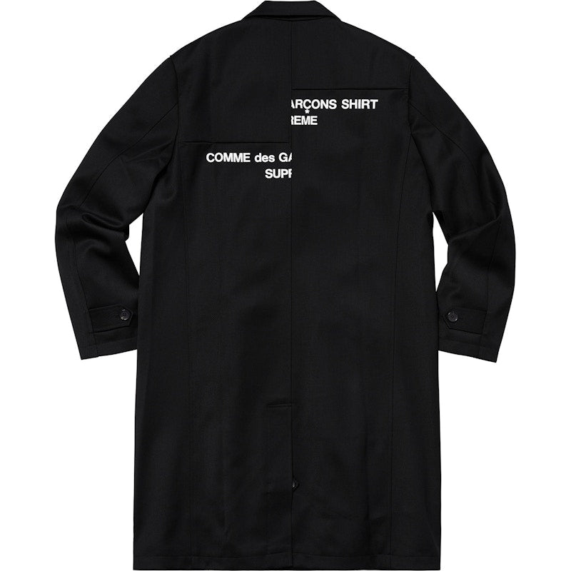 Supreme Comme des Garcons SHIRT Wool Overcoat Black