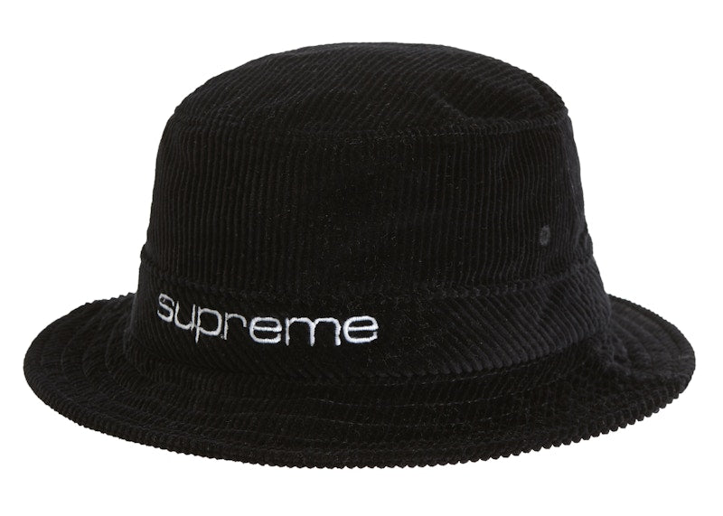 Supreme Compact Logo Corduroy Crusher Black
