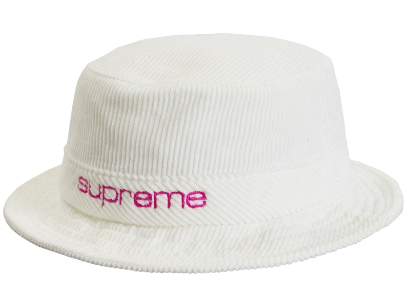 Supreme Compact Logo Corduroy Crusher White
