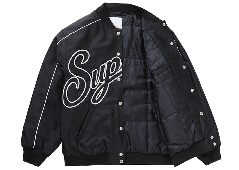 Supreme Contrast Script Varsity Jacket Black