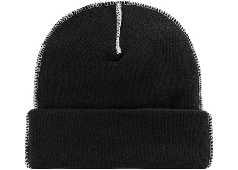 Supreme Contrast Stitch Beanie (FW22) Black