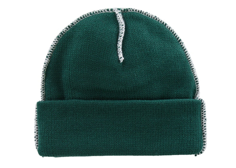 Supreme Contrast Stitch Beanie (FW22) Dark Pine
