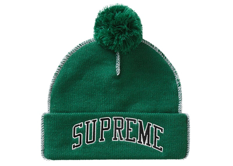 Supreme Contrast Stitch Beanie Green
