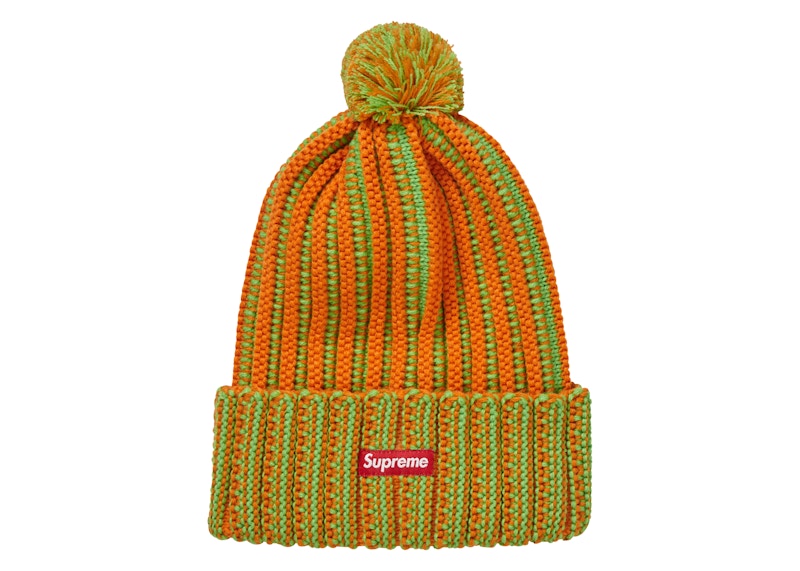 Supreme Contrast Stripe Beanie Orange