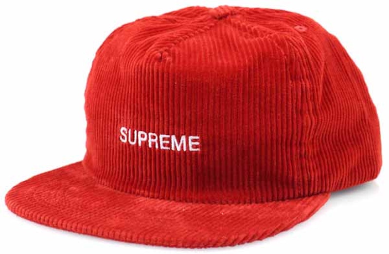 Supreme Corduroy 5 Panel Cap Red
