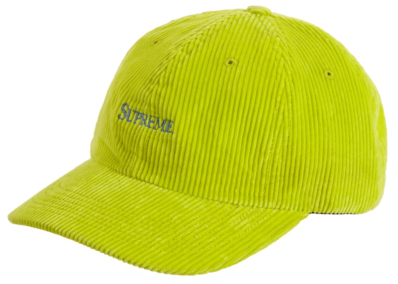 Supreme Corduroy 6-Panel Neon Yellow