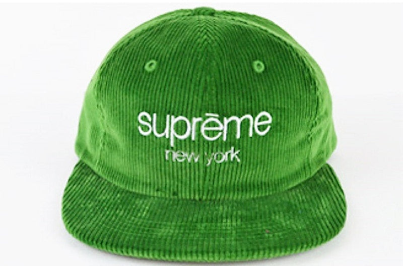Supreme Corduroy Classic Logo Camp Cap Green