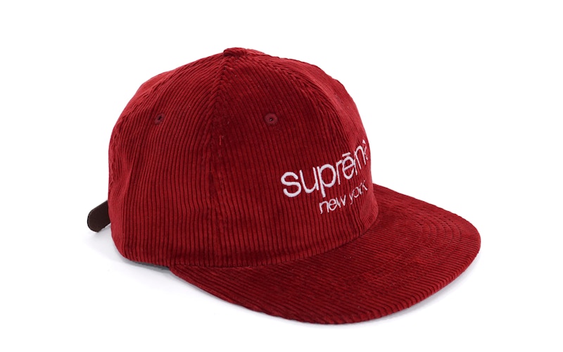 Supreme Corduroy Classic Logo Cap Red