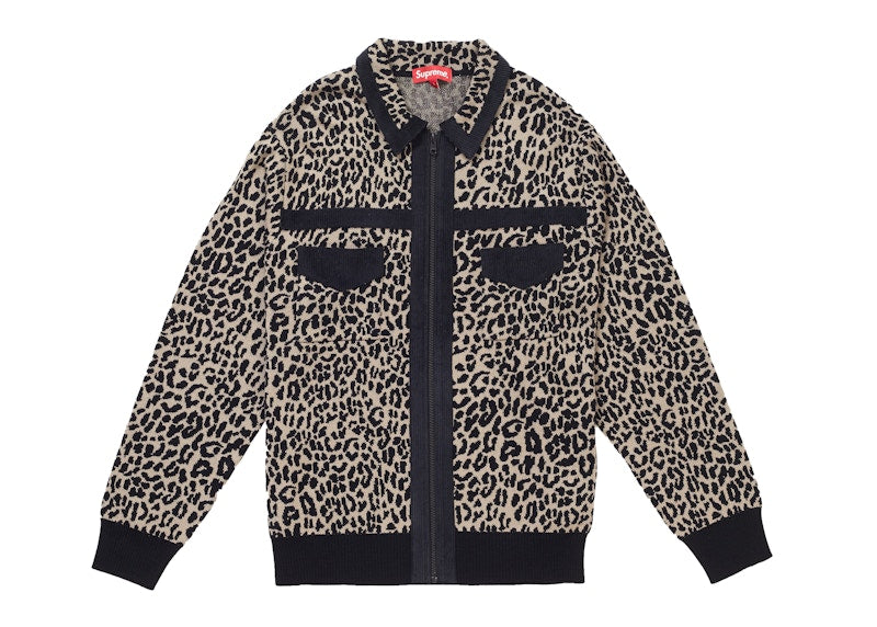 Supreme Corduroy Detailed Zip Sweater Cheetah