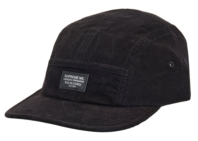 Supreme Corduroy Pocket Camp Cap (FW24) Black