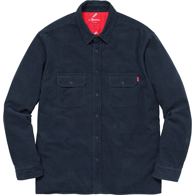 Supreme Corduroy Quilted Shirt Navy
