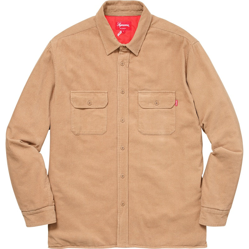 Supreme Corduroy Quilted Shirt Tan