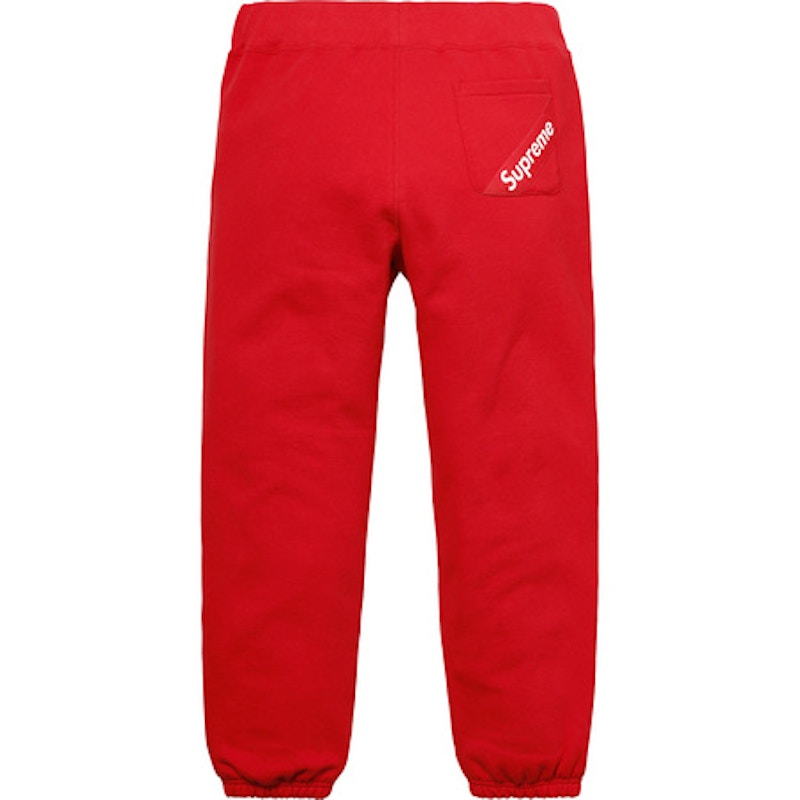 Supreme Corner Label Sweatpant Red