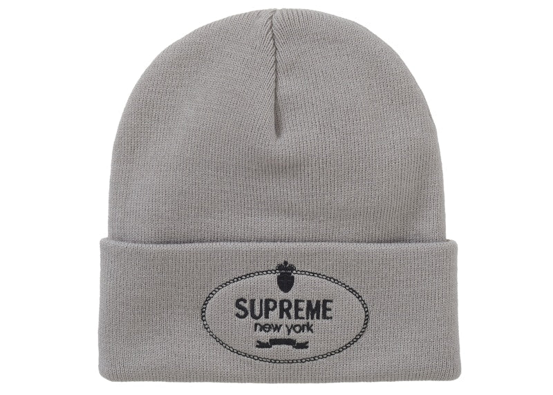 Supreme Crest Beanie Grey
