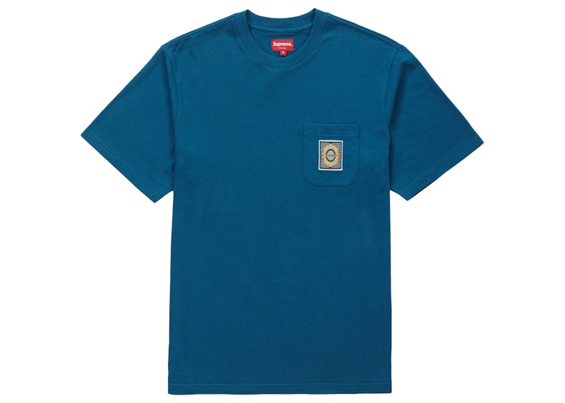 Supreme Crest Label Pocket Tee Dark Teal