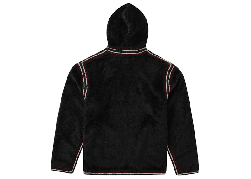 Supreme Crochet Edge Hooded Zip Up Top Black