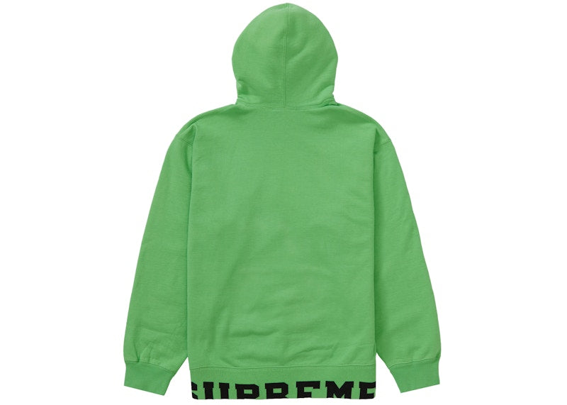 Supreme Cropped Logos Hooded Sweatshirt Bright Green