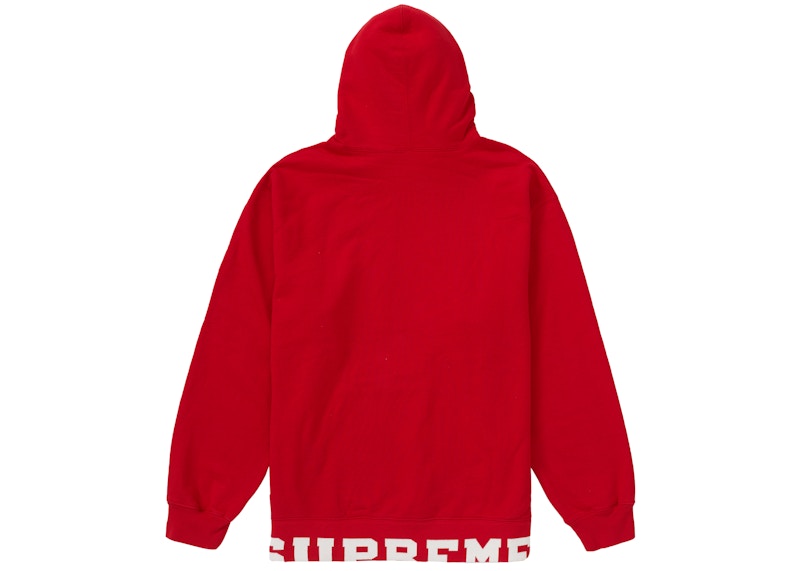 Supreme Cropped Logos Hooded Sweatshirt Red