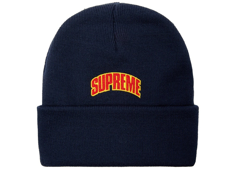 Supreme Crown Logo Beanie Navy