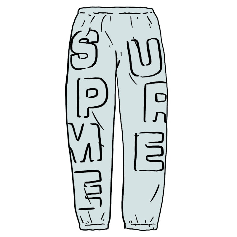 Supreme Cutout Letters Sweatpant Ice Blue