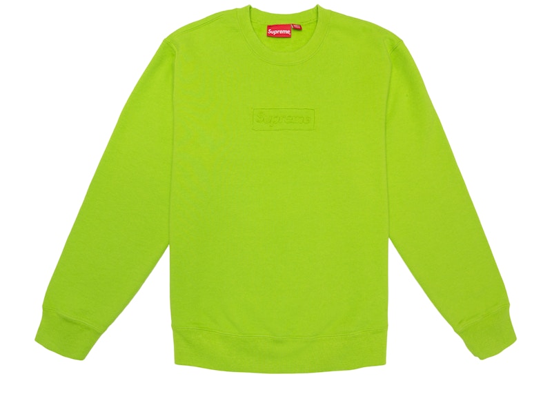 Supreme Cutout Logo Crewneck Lime