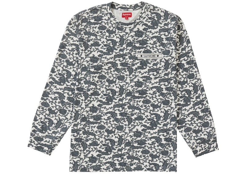 Supreme Damask L/S Top Black
