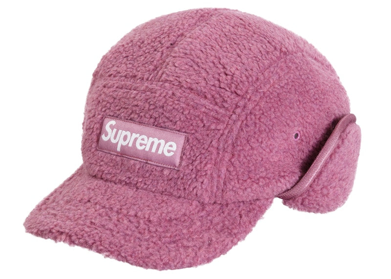 Supreme Deep Pile Earflap Camp Cap Dusty Pink