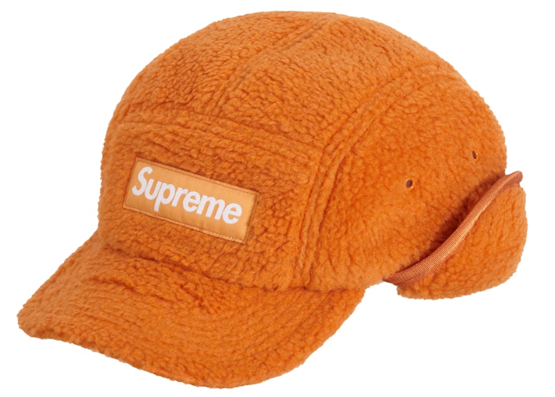 Supreme Deep Pile Earflap Camp Cap Orange