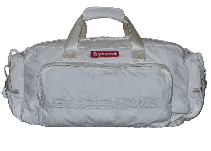Supreme Denim Duffle Bag White