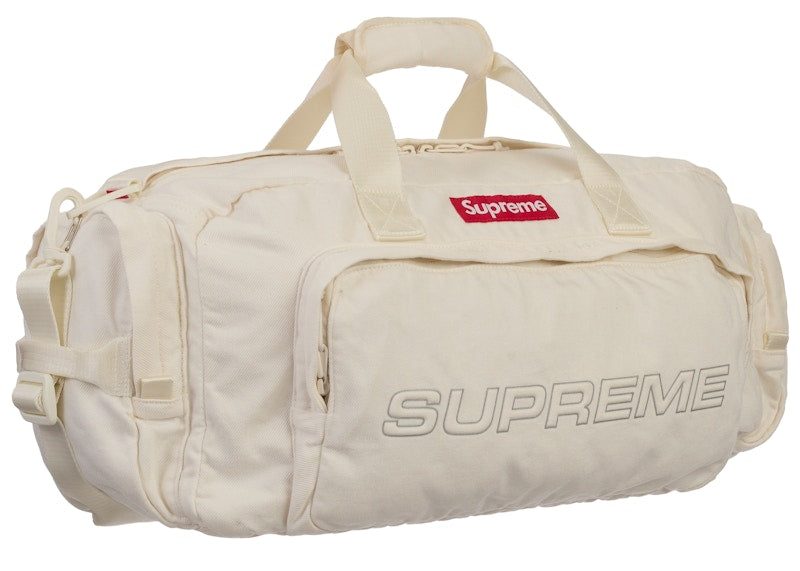 Supreme Denim Duffle Bag White