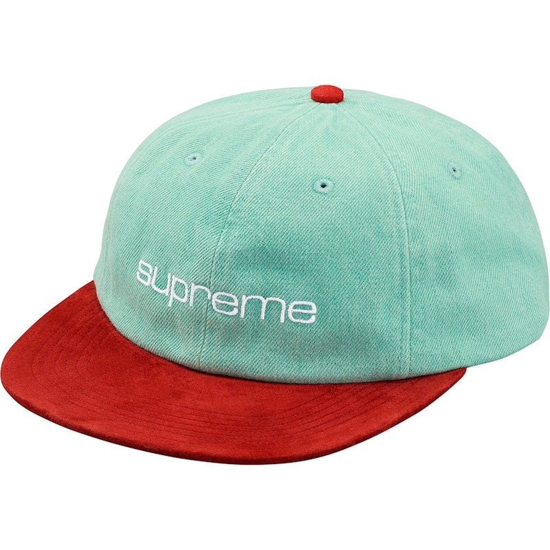 Supreme Denim Suede Compact Logo 6-Panel Mint