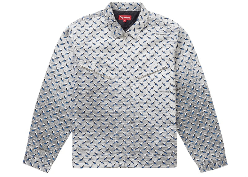 Supreme Diamond Plate Work Jacket White