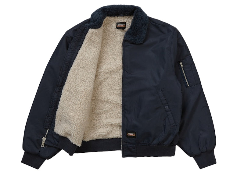 Supreme Dickies Fur Collar Bomber Jacket Navy
