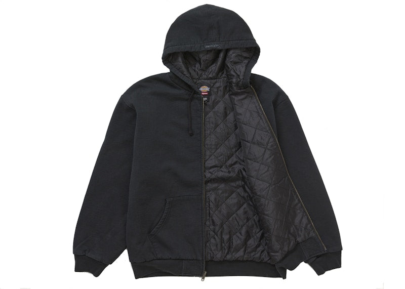 Supreme Dickies Quilted Lined Zip Up Hooded Sweatshirt Black