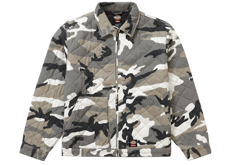 Supreme Dickies Quilted Work Jacket Grey Camo