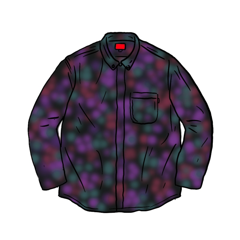 Supreme Digi Floral Corduroy Shirt Navy