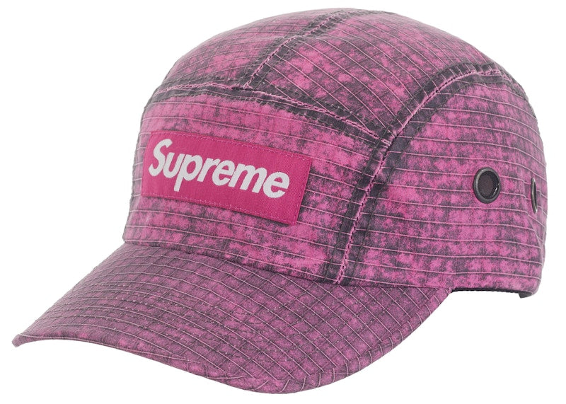 Supreme Distressed Ripstop Camp Cap Pink