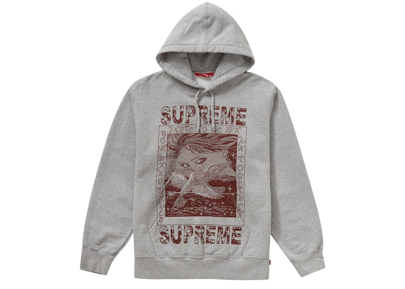 Supreme Doves Hooded Sweatshirt Heather Grey