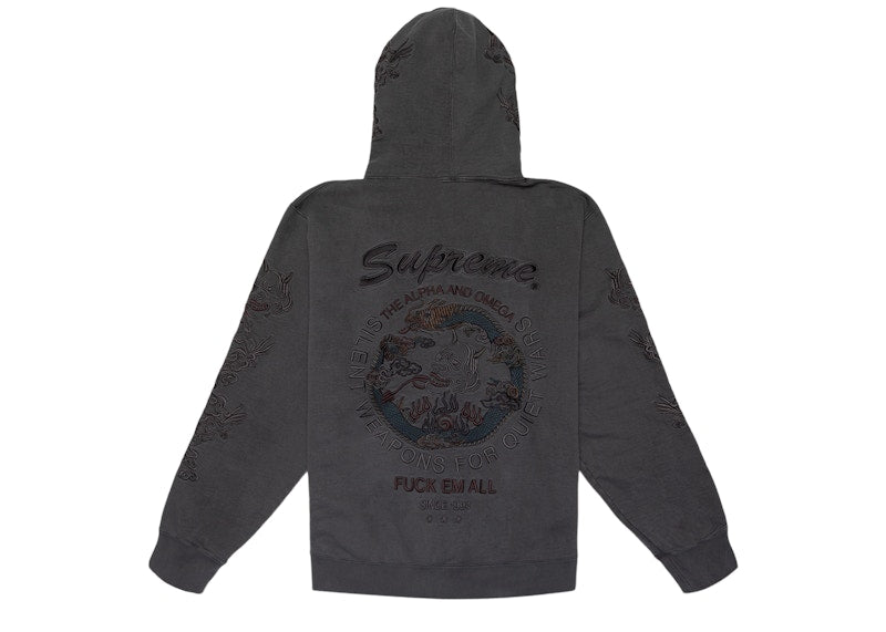 Supreme Dragon Overdyed Hooded Sweatshirt Black