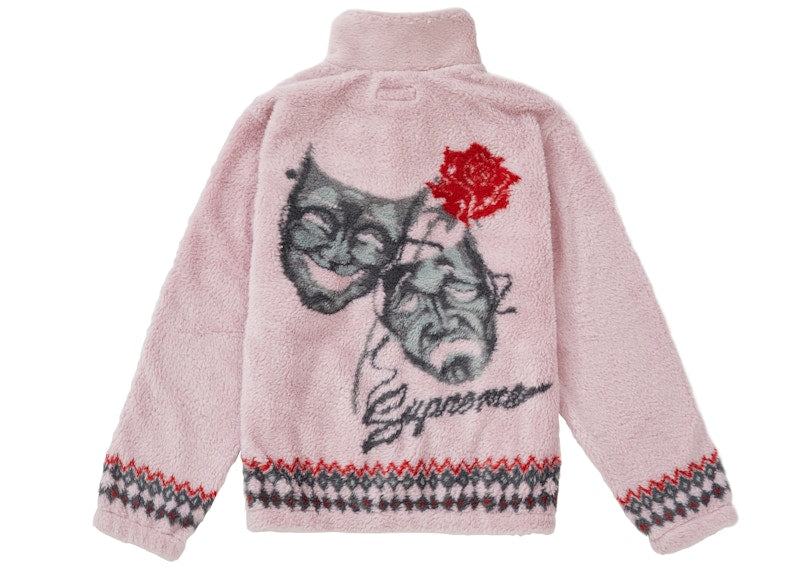 Supreme Drama Mask Fleece Jacket Pink