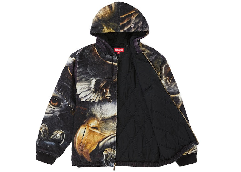 Supreme Eagle Hooded Work Jacket Black