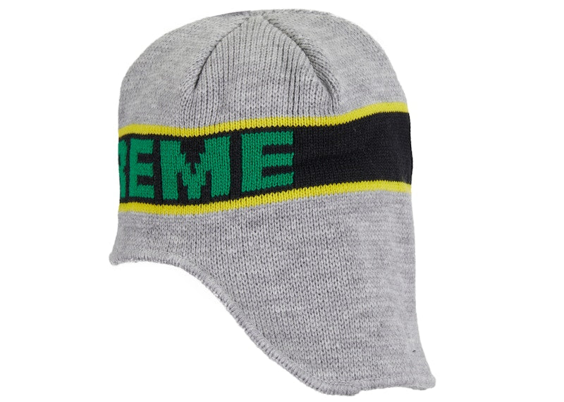 Supreme Earflap Beanie Heather Grey