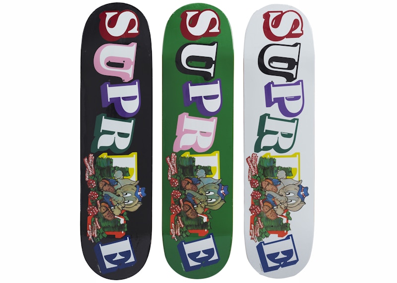 Supreme Elephant Skateboard Deck Set Multicolor