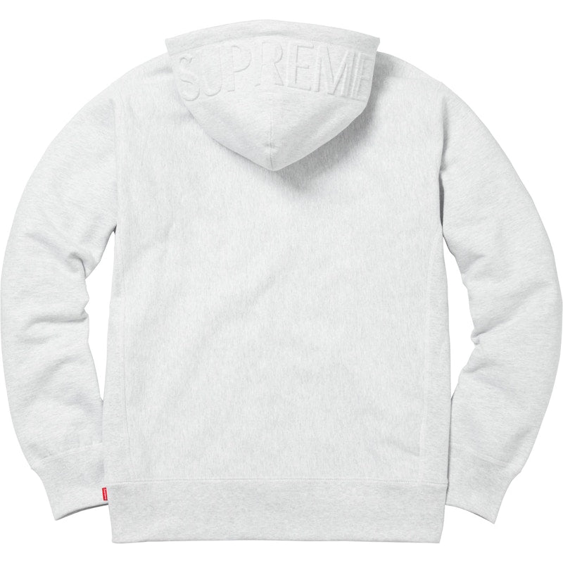 Supreme Embossed Logo Hooded Sweatshirt Ash Grey