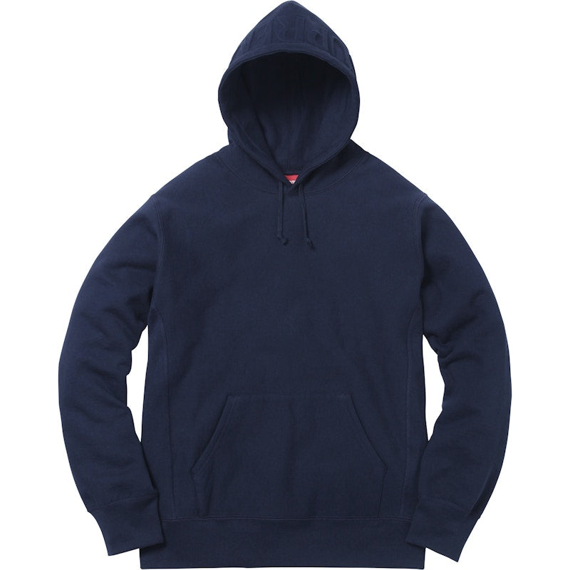 Supreme Embossed Logo Hooded Sweatshirt Navy