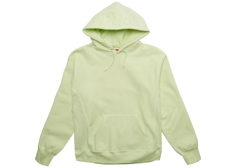 Supreme Embossed Logo Hooded Sweatshirt Pale Lime
