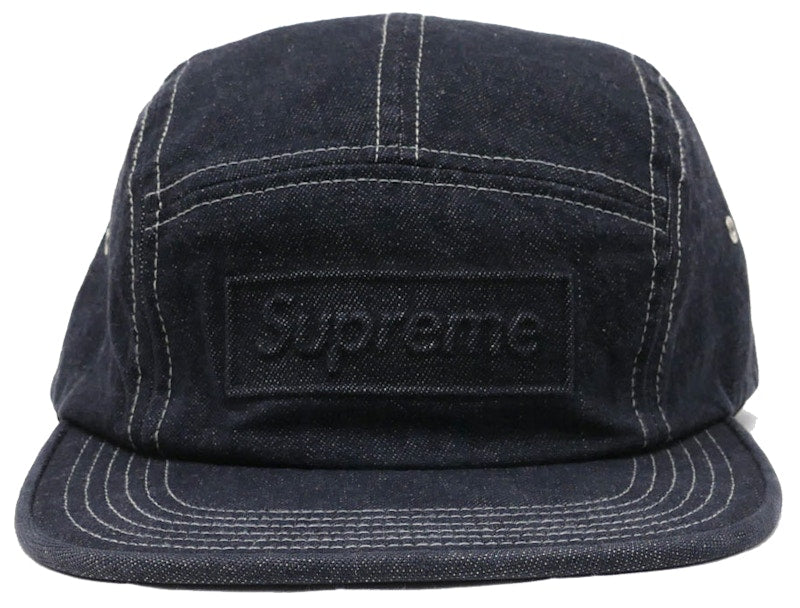 Supreme Embossed Stone Washed Camp Cap Black