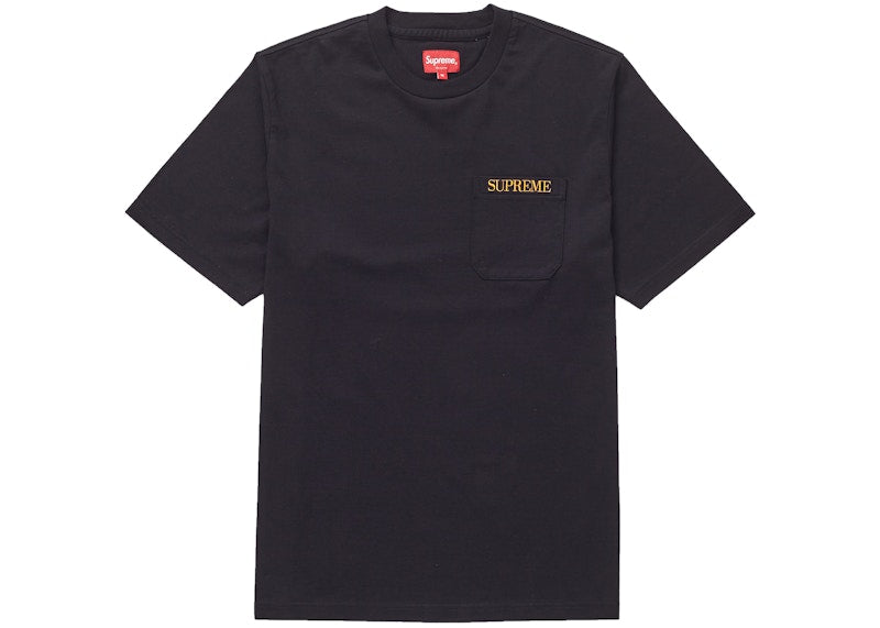Supreme Embroidered Pocket Tee Black