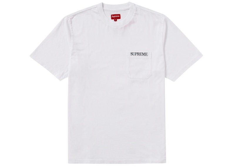 Supreme Embroidered Pocket Tee White